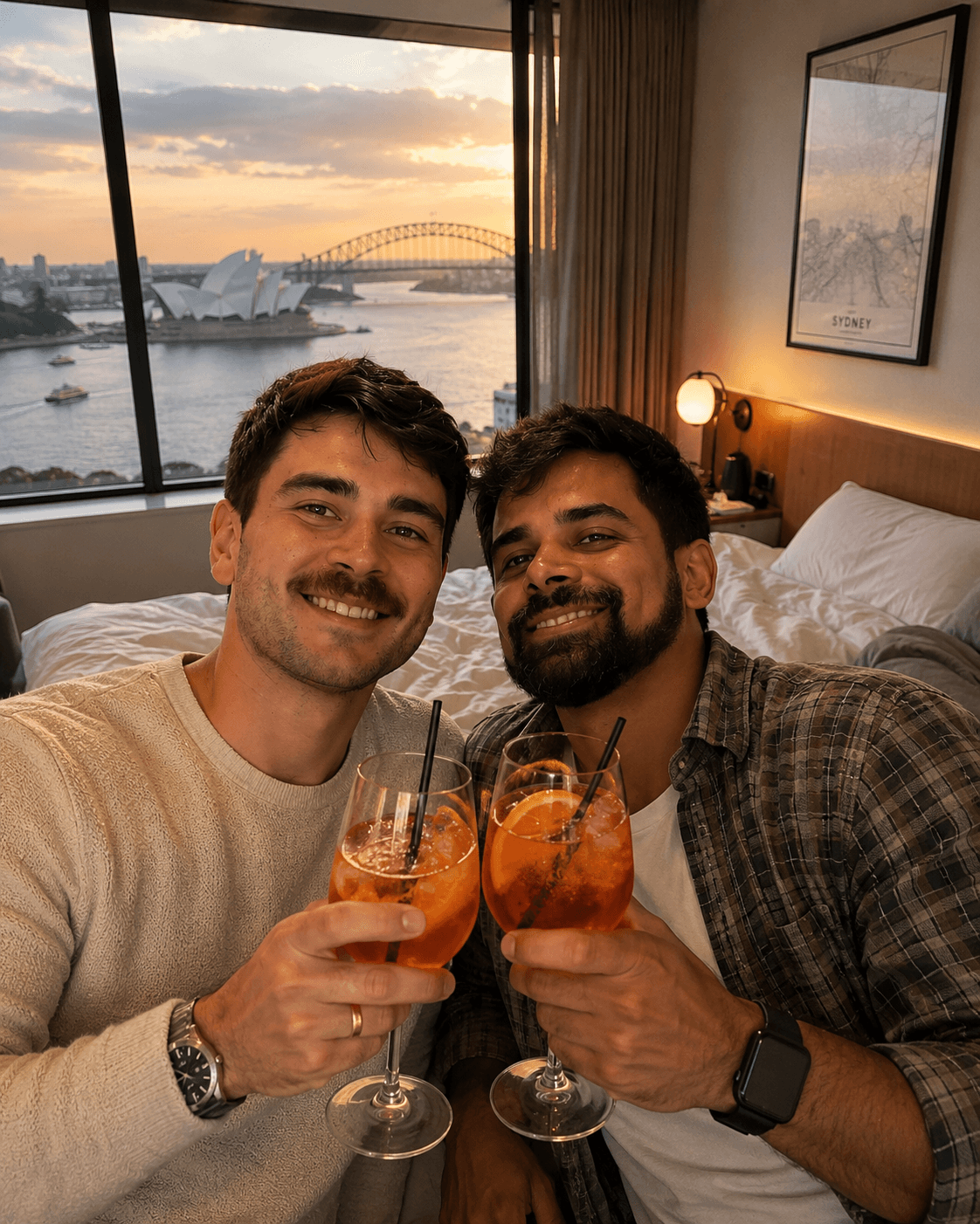 Aperol de boas-vindas no hotel