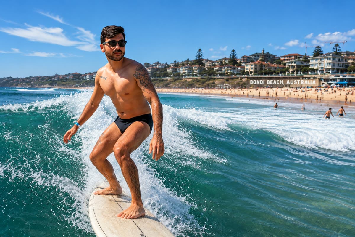 Aula de surf em Bondi Beach