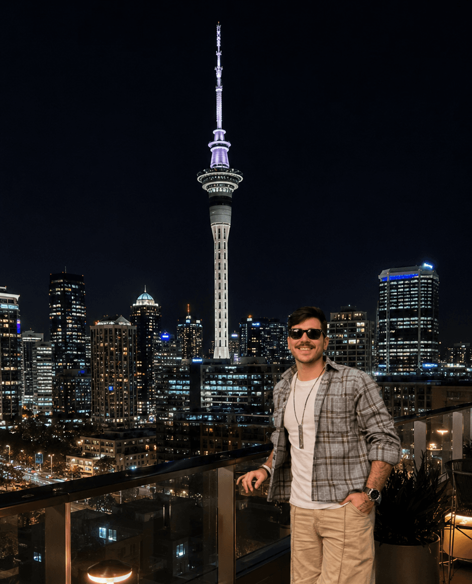 Noite especial em rooftop — Sky Tower Auckland